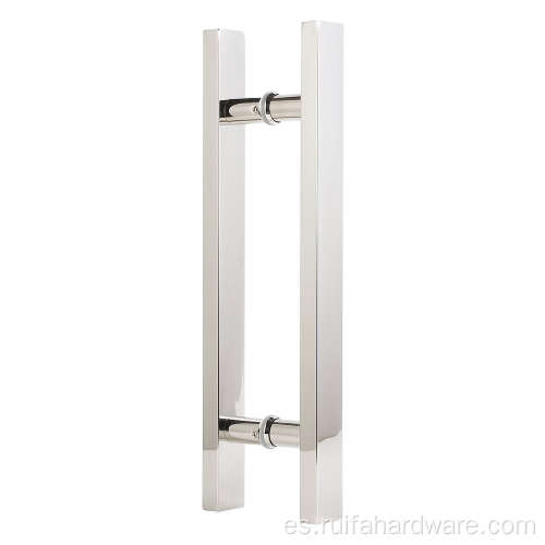 Manija de puerta de vidrio en forma de H de acero inoxidable